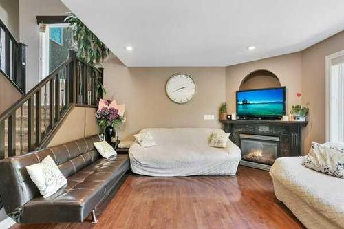 16 Oakwood Close, Red Deer, AB - Indoor Photo Showing Living Room With Fireplace