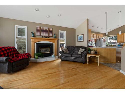 6604 55 Avenue, Camrose, AB - Indoor Photo Showing Living Room With Fireplace