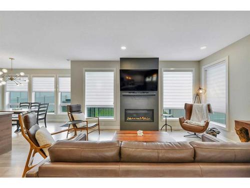 20 Ellington Crescent, Red Deer, AB - Indoor Photo Showing Living Room With Fireplace