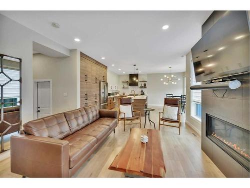 20 Ellington Crescent, Red Deer, AB - Indoor Photo Showing Living Room With Fireplace