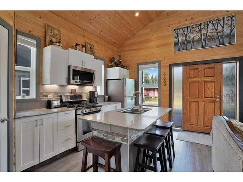 103-73014 Highway 591, Rural Clearwater County, AB - Indoor Photo Showing Kitchen With Double Sink With Upgraded Kitchen