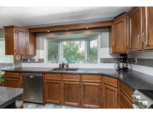 5432 58A Street Crescent, Lacombe, AB - Indoor Photo Showing Kitchen With Double Sink