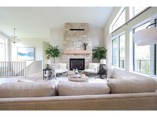 Meadow Ponds Drive, Rural Clearwater County, AB - Indoor Photo Showing Other Room With Fireplace