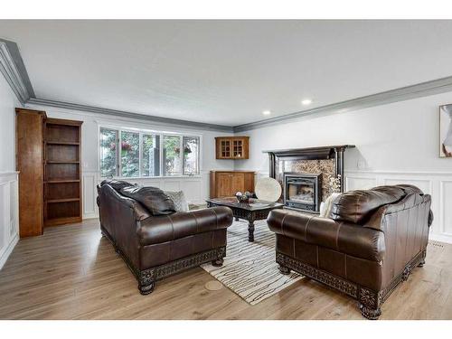 3526 Spruce Drive, Red Deer, AB - Indoor Photo Showing Living Room With Fireplace