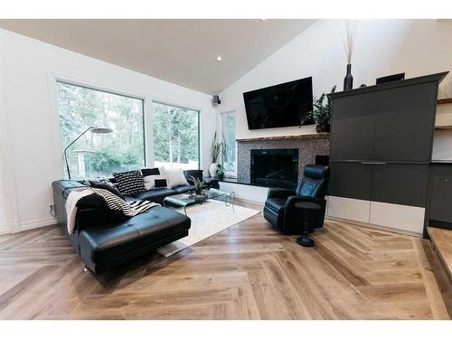 195 Piper Drive, Red Deer, AB - Indoor Photo Showing Living Room With Fireplace