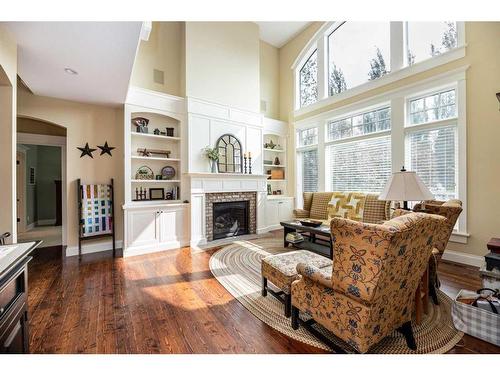 31 Ashley Close, Red Deer, AB - Indoor Photo Showing Living Room With Fireplace