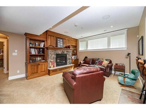 31 Ashley Close, Red Deer, AB - Indoor Photo Showing Living Room With Fireplace