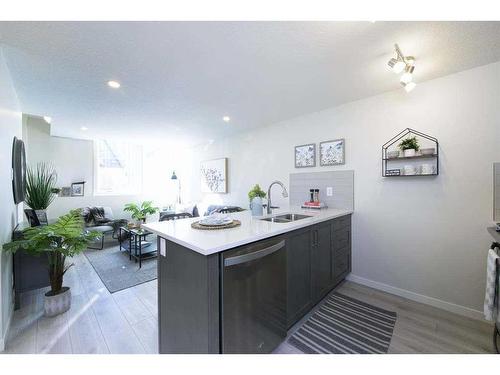 712-135 Mahogany Parade Se, Calgary, AB - Indoor Photo Showing Kitchen With Double Sink