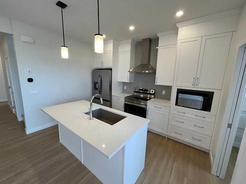 123 Lewiston Drive Ne, Calgary, AB - Indoor Photo Showing Kitchen With Double Sink