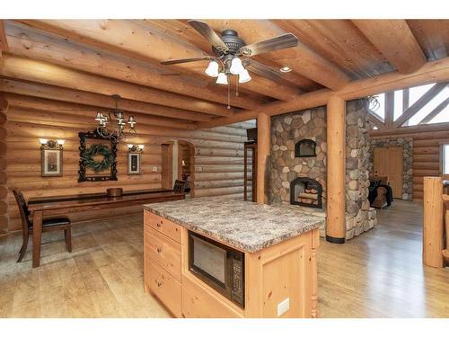 32022 Township Road 440, Rural Ponoka County, AB - Indoor With Fireplace