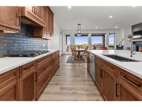 16 Vireo Avenue, Olds, AB - Indoor Photo Showing Kitchen With Double Sink With Upgraded Kitchen