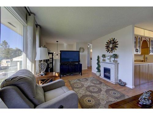 48 Nash Street, Red Deer, AB - Indoor Photo Showing Living Room With Fireplace