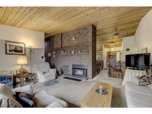 38127 Rr 252, Rural Lacombe County, AB - Indoor Photo Showing Living Room With Fireplace