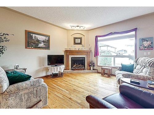 127 Lougheed Close, Red Deer, AB - Indoor Photo Showing Living Room With Fireplace