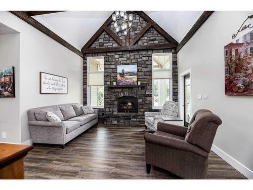 38302 Range Road 22, Rural Red Deer County, AB - Indoor Photo Showing Living Room With Fireplace