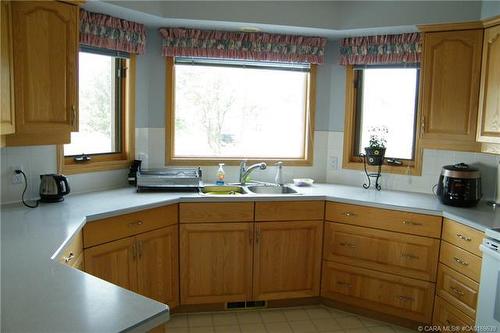 5606 46 Avenue West, Forestburg, AB - Indoor Photo Showing Kitchen With Double Sink