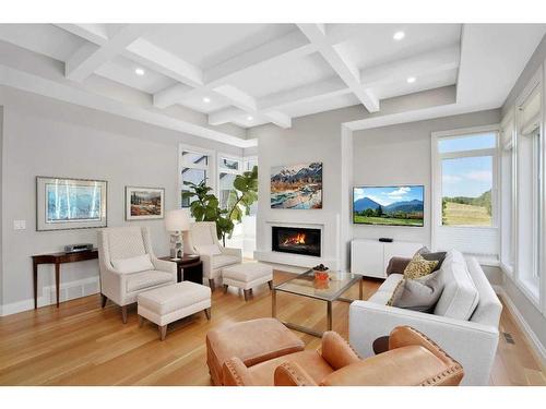 8 Sweetgrass Place, Sylvan Lake, AB - Indoor Photo Showing Living Room With Fireplace