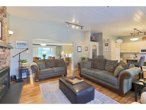 3905 67 Street, Camrose, AB - Indoor Photo Showing Living Room With Fireplace