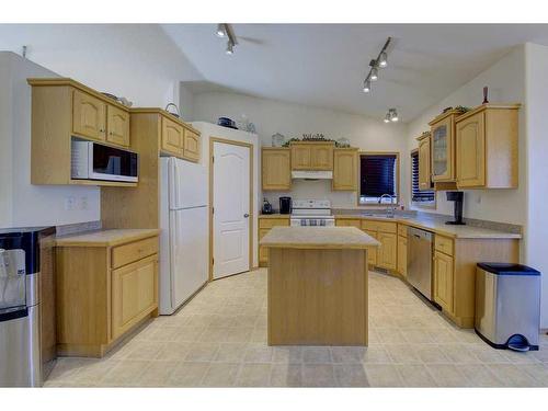 120 Lancaster Drive, Red Deer, AB - Indoor Photo Showing Kitchen With Double Sink