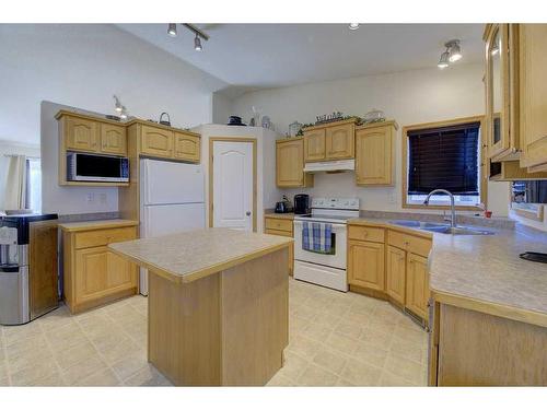 120 Lancaster Drive, Red Deer, AB - Indoor Photo Showing Kitchen With Double Sink