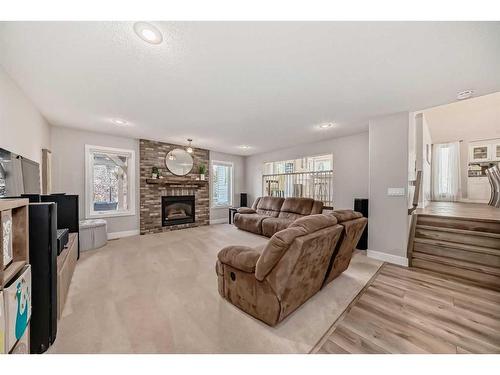 14 Doran Crescent, Red Deer, AB - Indoor Photo Showing Living Room With Fireplace