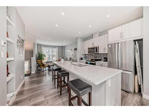 51 Ellington Crescent, Red Deer, AB - Indoor Photo Showing Kitchen With Stainless Steel Kitchen With Upgraded Kitchen