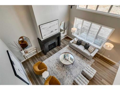 52 Legacy Forest Landing Se, Calgary, AB - Indoor Photo Showing Living Room With Fireplace