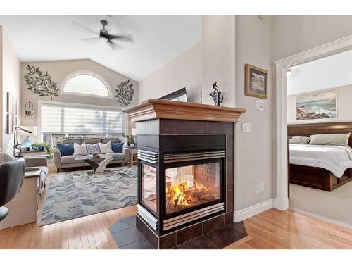 116 Ingle Close, Red Deer, AB - Indoor Photo Showing Living Room With Fireplace