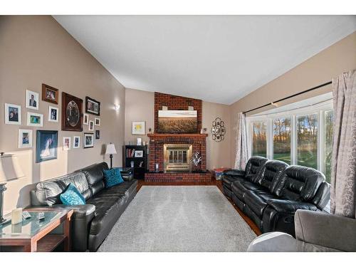 48179 Range Road 194, Rural Camrose County, AB - Indoor Photo Showing Living Room With Fireplace