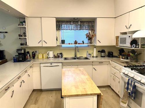 5005 46 Avenue, Forestburg, AB - Indoor Photo Showing Kitchen With Double Sink