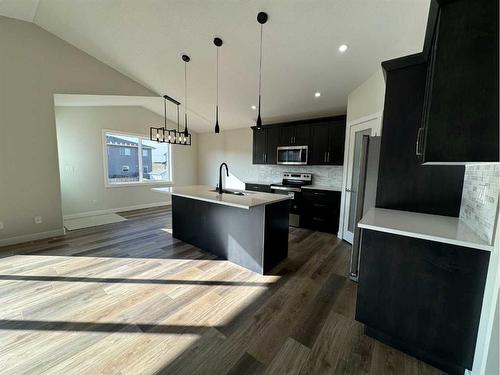 4745 Aspen Lakes Boulevard, Blackfalds, AB - Indoor Photo Showing Kitchen With Upgraded Kitchen