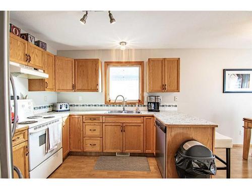 152 Kemp Avenue, Red Deer, AB - Indoor Photo Showing Kitchen With Double Sink