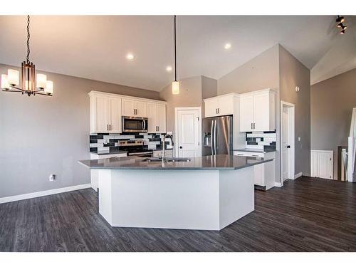 54 Metcalf Way, Lacombe, AB - Indoor Photo Showing Kitchen With Upgraded Kitchen