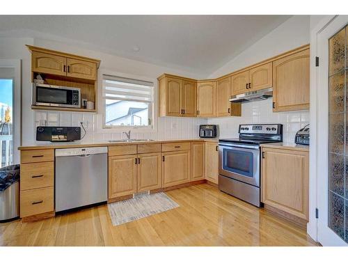 45 Dowler Street, Red Deer, AB - Indoor Photo Showing Kitchen With Double Sink