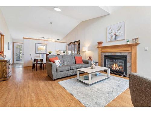 143 Andrews Close, Red Deer, AB - Indoor Photo Showing Living Room With Fireplace