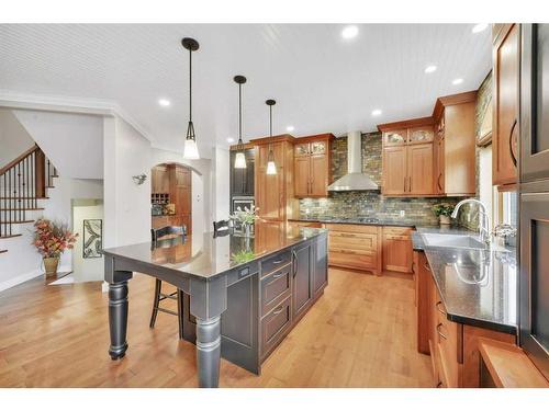 85-37411 Waskasoo Avenue, Rural Red Deer County, AB - Indoor Photo Showing Kitchen With Double Sink With Upgraded Kitchen