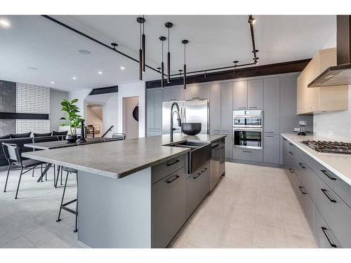 61 Thorkman Avenue, Red Deer, AB - Indoor Photo Showing Kitchen With Double Sink With Upgraded Kitchen