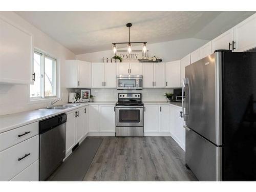 4508 43 Street, Sylvan Lake, AB - Indoor Photo Showing Kitchen With Double Sink