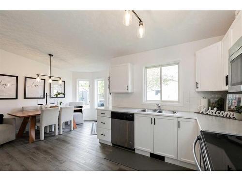 4508 43 Street, Sylvan Lake, AB - Indoor Photo Showing Kitchen With Double Sink