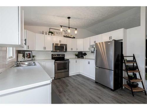 4508 43 Street, Sylvan Lake, AB - Indoor Photo Showing Kitchen With Double Sink