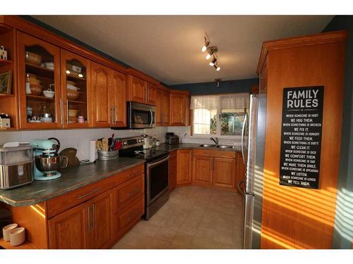 5432 54 Avenue, Lacombe, AB - Indoor Photo Showing Kitchen With Double Sink