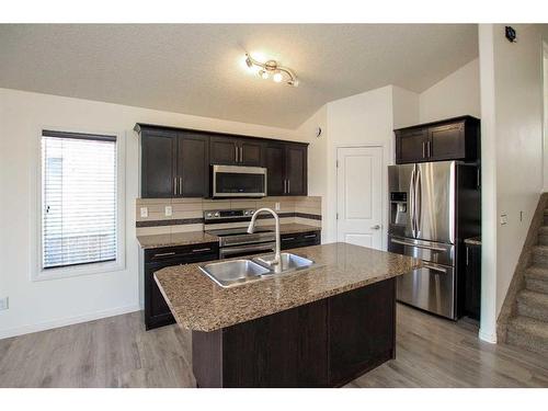 10 Cedar Square, Blackfalds, AB - Indoor Photo Showing Kitchen With Stainless Steel Kitchen With Double Sink