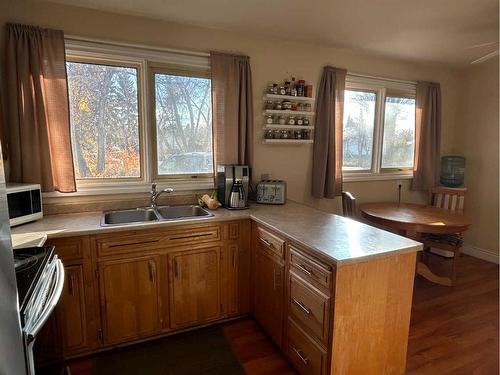 5107 49 Avenue, Forestburg, AB - Indoor Photo Showing Kitchen With Double Sink