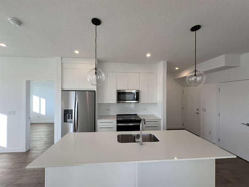 4408-111 Wolf Creek Drive, Calgary, AB - Indoor Photo Showing Kitchen With Stainless Steel Kitchen With Upgraded Kitchen