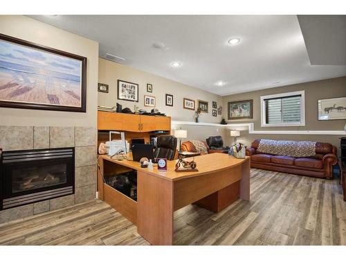 12 Ammeter Close, Red Deer, AB - Indoor Photo Showing Living Room With Fireplace