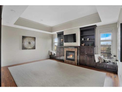 36 Sawyer Close, Red Deer, AB - Indoor Photo Showing Living Room With Fireplace