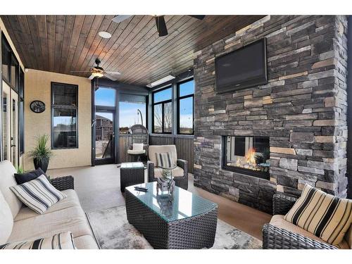 36 Sawyer Close, Red Deer, AB - Indoor Photo Showing Living Room With Fireplace