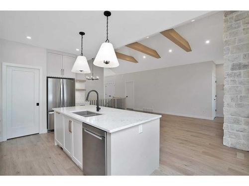 60 Larratt Close, Red Deer, AB - Indoor Photo Showing Kitchen With Double Sink With Upgraded Kitchen