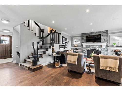 20 Sagewood Close, Red Deer, AB - Indoor Photo Showing Living Room With Fireplace