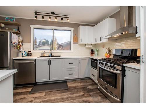 13 Crawford Street, Red Deer, AB - Indoor Photo Showing Kitchen With Upgraded Kitchen